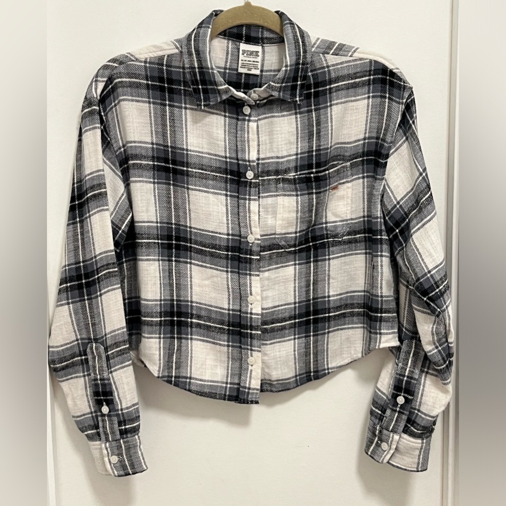 Pink Victoria’s Secret Women Flannel Top